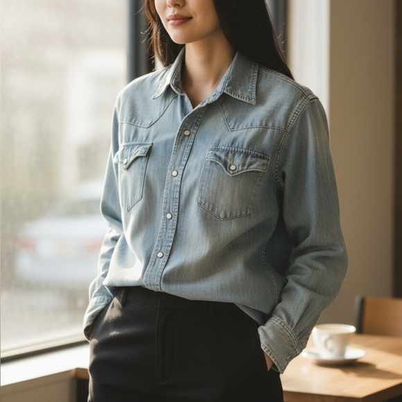 Polo Ralph Lauren Tops - Polo by Ralph Lauren Blue Denim Shirt